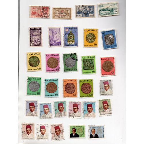 Maroc- Lot De 34 Timbres Oblitérés Divers