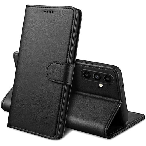 Coque Pour Samsung Galaxy A56 5g - Portefeuille Noir Rabat Clapet Aimanté Rangement Cartes Phonillico®