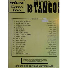 18 Tangos Bandonéon  Solos Aide Mémoire . Editions Universelles