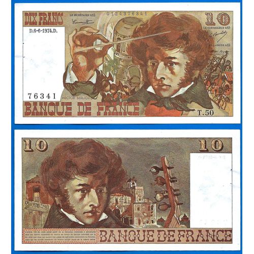 France 10 Francs 1974 6 Juin Hector Berlioz Billet Franc Frs Frc Frcs