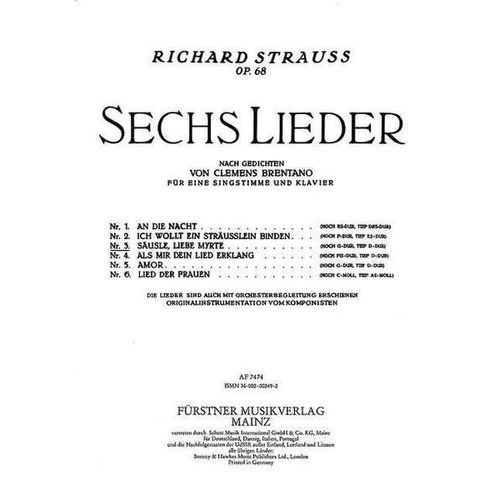 Säusle, Liebe Myrthe! (Hoch G-Dur) Nr. 3 Aus: 6 Lieder Nach Gedichten Von Clemens Brentano Op. 68