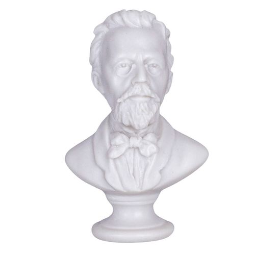 buste / statue en marbre de l'écrivain russe Anton Tchekhov 12,5 cm