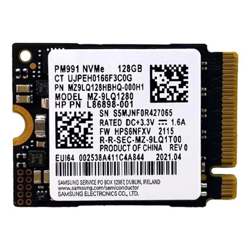 PM991 128G 2230 PCIE3.0 NVME SSD Transfert de données à grande vitesse pour ordinateur portable Tablettes Stockage Carte De Disque Dur