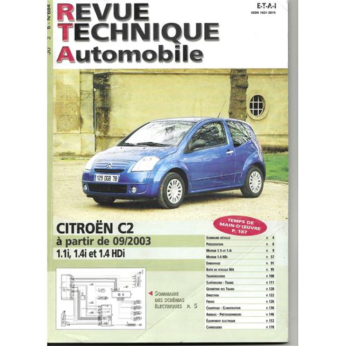 Revue Technique Citroen C2 A Partir De 09/2003 1.1 1.4 Et 1.4 Hdi