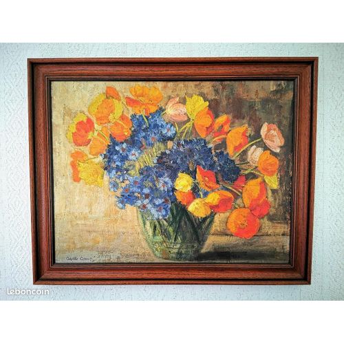 Huile Sur Toile Nature Morte Signe Odette Camp
