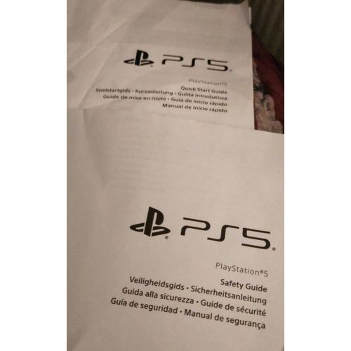 Mode D'emploi Notice Pour Ps5 Playstation 5 Quick Start Démarrage Rapide Et Guide De Sécurité Sony 1000045071 Et 1000045066 Safety Guide