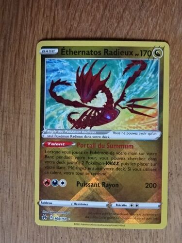 Carte Pokémon Ethernatos Radieux Brillante 170 Pv 105/159 - Eb12.5 Zénith Suprême