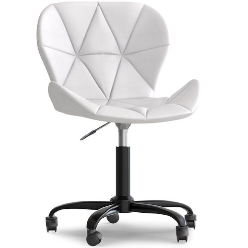 Chaise De Bureau Rembourrée En Simili-Cuir - Structure Noire Winka Blanc