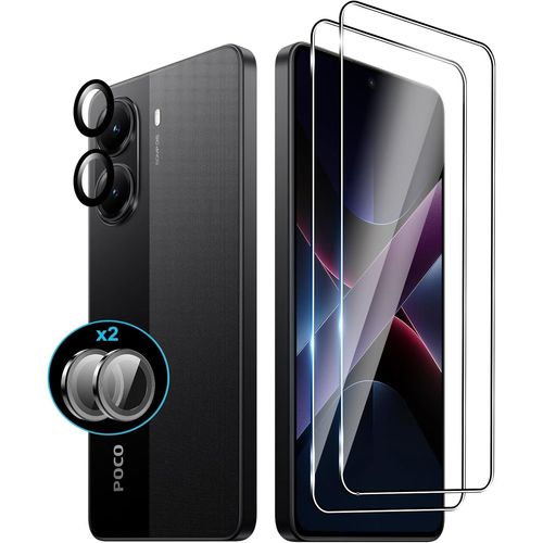 KAL-Verre Trempé(2)+Caméra Arrière Protecteur(1) Pour Xiaomi Poco X7 Pro Film Protection Ecran Verre Trempe Tempered Ultra Resistant Vitre Ecran Protecteur Anti Rayure