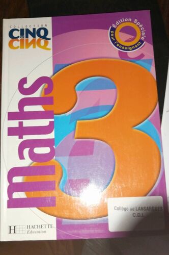 Maths 3e Collection Cinq Sur Cinq