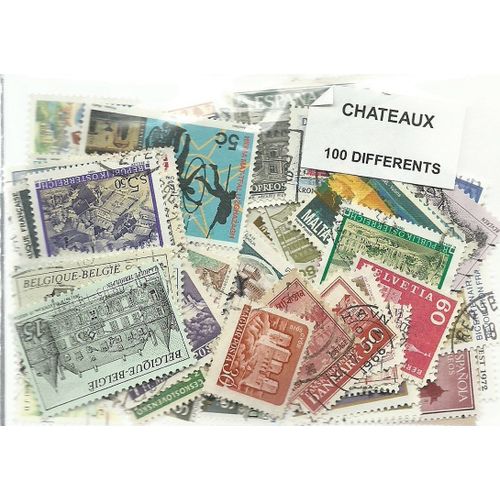 Lot 100 Timbres Thematique " Chateaux "