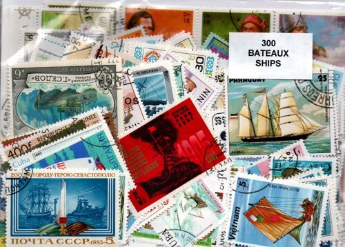 Lot 300 Timbres Thematique " Bateaux "