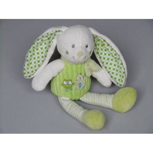 Doudou Lapin Vert Blanc Hibou Renard Mots D'enfants