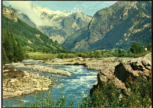 Carte Postale N°T462, Les Hautes-Alpes, Vallée De Champoleon, Le Drac, Montagnes De Crupillouse, Les Choucières Vertes 3058 M., Pic De Parières 3076 M