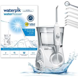 Chenquansarl-Hydropulseur Ultra Professional, Jet Dentaire Avec 7 Embouts Et 10 Niveaux De Pression, Élimine La Plaque, Blanc (Wp-660eu)