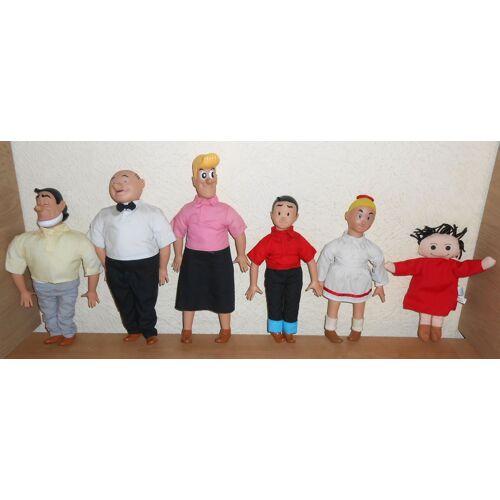 Rare: Les 6 Figurines/Marionnettes Bob Et Bobette, Lambique, Sidonie, Jérôme Et Fanchon