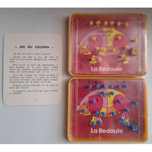 Jeu De Voyage - Jeu Du Cochon - Principe Du Cochon Qui Rit -Vintage - La Redoute
