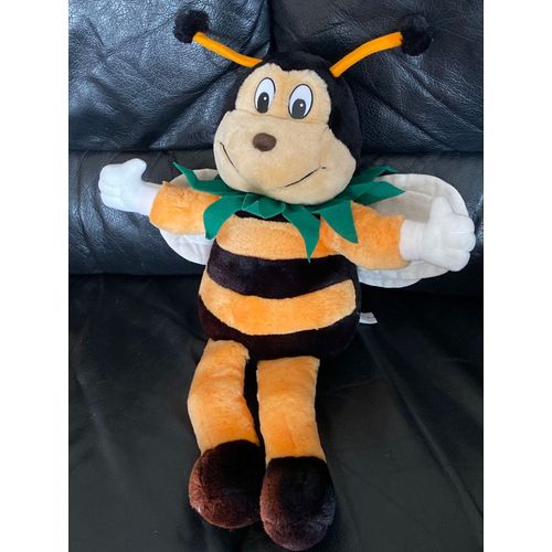 Grande Peluche Abeille Orange Et Noir Grandes Ailes Impexit 50cm