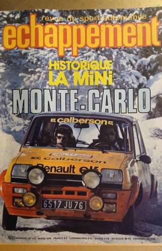 Échappement N°113 03/1978 Monte Carlo Historique Mini