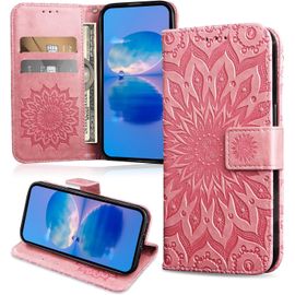 Coque Pour Galaxy A70 / Galaxy A70s, Protection Etui En Pu Cuir Portefeuille, Antichoc Housse A Rabat Compatible Avec Samsung Galaxy A70 / Galaxy A70s, Rose