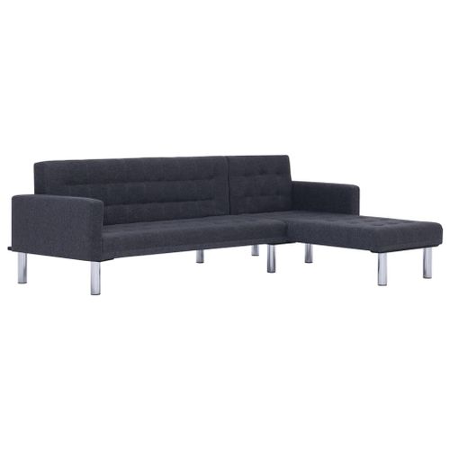 Vidaxl Canapé-Lit En Forme De L Gris Foncé Polyester
