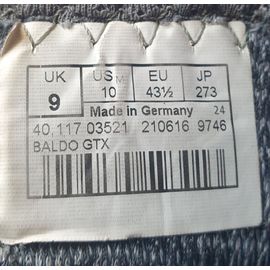 Chaussures De Randonnée Lowa Modèle Baldo Gtx (Anthracite/Olive) Homme Taille Eu 43 1/2