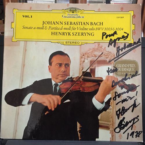 Henryk Szeryng Signed Autograph Sur Disque Bach Sonate Et Partita