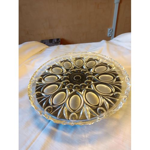 Plat A Tarte Plateau Cristal Verre Vaisselle Décoration Diamètre 30cm