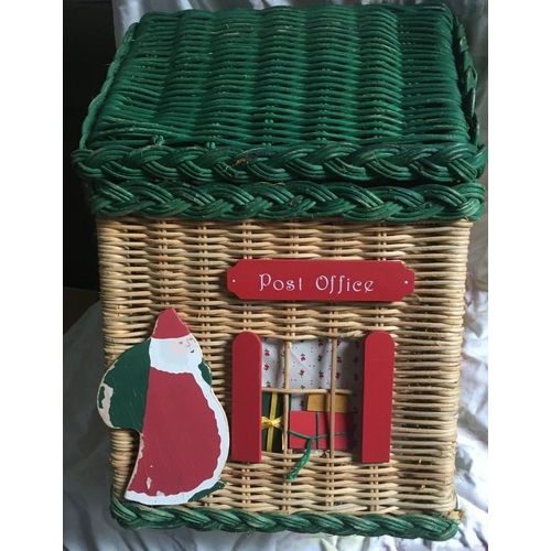 Petit Coffre À Jouets Rotin Forme Maison Enfant Noel