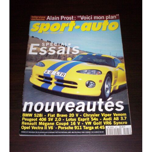 Sport Auto N° 405 - Spécial Essais: Bmw 528i, Lotus Esprit S4s, Audi A8 3.7... - Porsche 911 - Prost