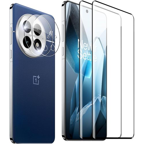 2+2 Pièces Pour Oneplus 13 5G Verre Trempé, Protection De L'Appareil Photo Et Film De Protection Du Verre, Dureté 9H, Protecteur D'Écran Hd Anti-Bulle