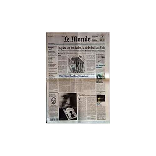 Journal Le Monde N° 17619 Du Mercredi 19 Septembre 2001