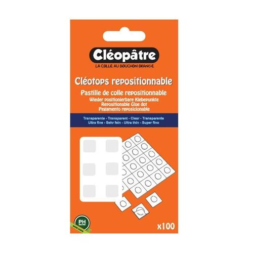 Cléopâtre Cléotops 100 Pastilles Transparentes Repositionnables