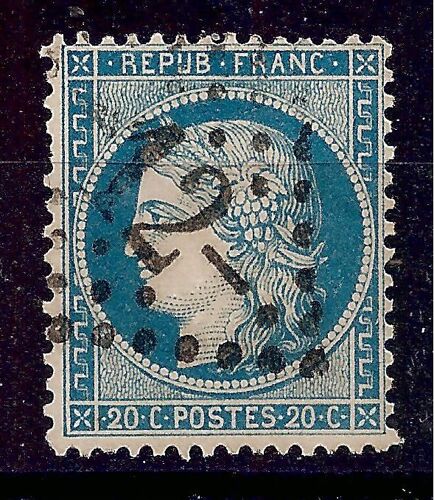 37 (1870) Cérès 20c Bleu Emission Du Siège De Paris Oblitéré G C 12 D' Agen (Cote 8e) (0893)