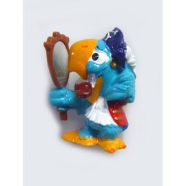 Figurine Perroquet Bleu Pirate Au Miroir 4 Cm Oeuf Kinder Surprise Egg Toys 1995 Vintage