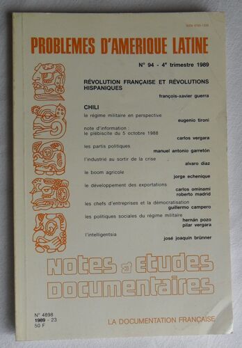 Notes & (Et) Études Documentaires  - N° 4898 - Problèmes D'amérique Latine N° 94.