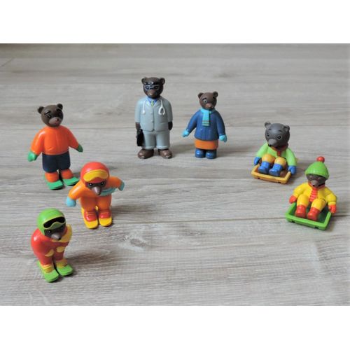 Figurines Petit Ours Brun X 7 : Aux Sports DHiver