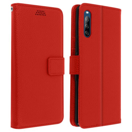 Housse Sony Xperia L4 Étui Folio Porte Carte Support Vidéo - Rouge