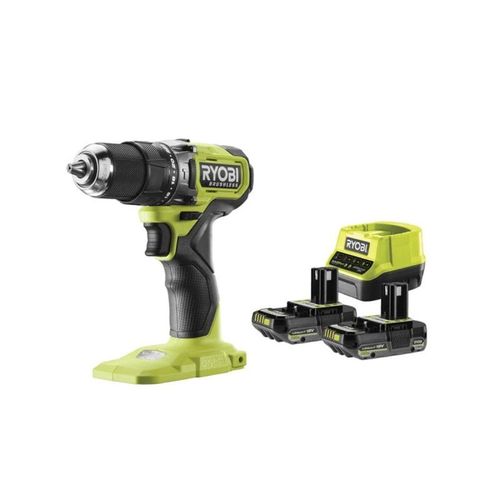 Perceuse à percussion Brushless 18V RYOBI - 54 Nm - 2 Batteries 2,0Ah - Chargeur - RPD18BL1-2C20S