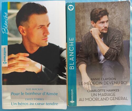 Lot 2 Livres Harlequin Blanche Sue Mackay Pour Le Bonheur D'aimee Annie Claydon Le Médecin Devenu Roi Emily Forbes Un Héros Au Coeur Tendre Charlotte Hawkes Un Mariage Au Moorland General