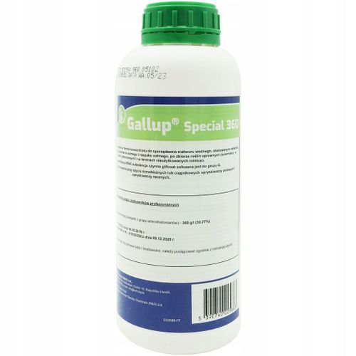 Gallup 360 Sl Désherbant Total Herbicide Concentré Ultra Efficace Puissant Pour Gazon Jardin Pelouse , Allées, Terrasses Mauvaises Herbes 1 L