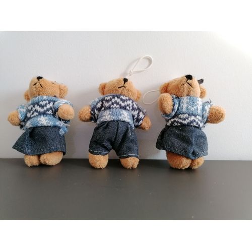 Noel - Lot 3 Mini Peluches "Ourson" À Suspendre