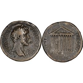 Rome - Sesterce - Antonin Le Pieux - Temple Decastyle - 141 Ad - Rare - Ric 651 - 25-149