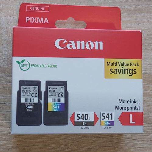 Pack de 2 cartouches d'encre canon d'origine pg 540l + cl 541 - noire + couleur-