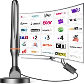 Antenne TV Numérique D'intérieur HDTV 1080p, Porté... - Grandado