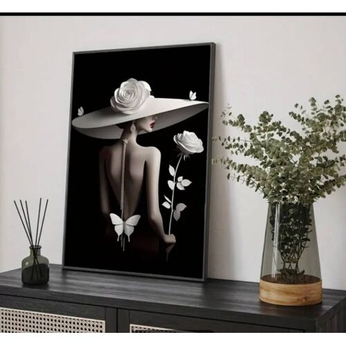 Toile décorative : femme élégante avec chapeau