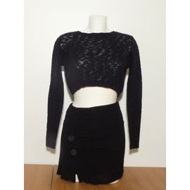 Pull Court Noir Avec Sa Petite Fermeture Eclair Dans Le Dos- Taille S- Pimkie