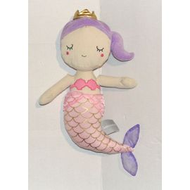 Peluche Sirene Conforama Poisson Couronne Doré 36 Cm