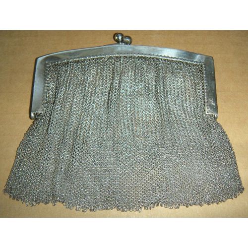 Porte-monnaie argent en maille