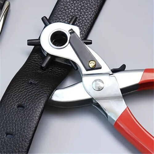 1pc Punch de Trou en Cuir, 9" Punch de Trou de Ceinture pour Cuir Robuste, 6 Tailles Punch de Trou de Main pour Ceinture en Cuir
